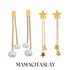 316L Stainless Steel Irregular Double O Letter Earrings Gold Plated Jewelry Women's Charm Earrings - Image 1