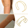 Ftcy 6 Pcs Boho Upper Arm Bangle for Women Minimalist Gold Color Open Bracelets Women's Adjustable Arm Cuff Jewelry Gifts - Image 4