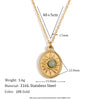 Marble Sun Pattern Round Mini Turquoise Eye Retro Round Coin Rectangular Snake Chain Freshwater Pearl Necklace - Image 10