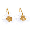 Exclusive Design Resin Flower Hoop Earrings for Women Stainless Steel Charming Jewelry Green Pink Purple White Brown Color - Image 9