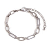 Silver Color Paper Clip Splicing Rough Round Chain Bowtie Rhombus Geometric Minimalist Love Bracelet - Image 11