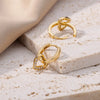 Hollow Zircon Heart Earrings For Women Stainless Steel Gold Color Heart Earring Wedding Couple Jewelry Gift - Image 6