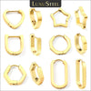 Geometric Square Star Heart U Shape Hoop Earrings For Women Men Golden Sliver Color Stainless Steel Retro Piercing - Image 1