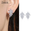 Elegant Marquise Crystal Zirconia Flower Stud Earrings Transparent CZ Bridal Wedding Party Earring - Image 1