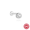 1PC Sparkling Piercing Stud Earrings Silver Shining Circle Earring For Women Ear Bone Earring Jewel - Image 12