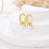 Silver Pearl Golden Geometry Hoop Earrings For Women Birthday Party Wedding Jewelry Engagement Jewelry - Image 2