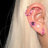 Ear Studs Y2K Style Piercing Jewelry Pink Earrings Eye Catching Ear Jewelry Alloy Material Ear Pins Gift for Women - Image 1
