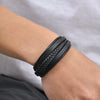 Multi Layer Braided Rope Bracelets for Men,Classic Handmade PU Leather Wristband with Magnetic Buckle, Punk Jewelry Gift - Image 3