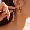 Minimalist Zircon Imitation Pearl Cross Drop Earrings For Women Gothic Punk Jesus Cross Dangle Earrings Party Jewelry - Image 5