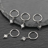 1Pc Titanium Zircon Star Pendant Earrings for Women Hinged Segment Hoop Ring Drop Earring Piercing Body Jewelry 16G - Image 6