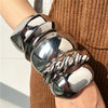 Exaggerated Silver Color Wide Geometric Irregular Cuff Bangles Women Punk Spring Open Bangle Bracelets Chunky Statement Jewelry - Image 5