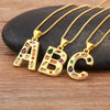 Inlaid Colorful Zircon A-Z Letters Pendant Necklace Name Initials Alphabet For Women Accessories Gifts - Image 1