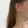 Geometric Cubic Zirconia Earrings For Women Minimalist Gold Plated Stainless Steel Clip Earrings Jewelry - Image 3