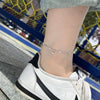 Silver Clover Design Ankle Bracelet for Women Dainty CZ Charm Chain Anklet Adjustable Lucky Flower Foot Jewelry - Image 5