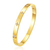 Stainless Steel Open Bangles for Women Gold/Silver Plated 6mm Cubic Zirconia Cuff Bracelet Jewelry Gifts - Image 8