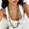 Bohemian Double-Layer Beaded Necklace with Irregular Stone Beads and Long Sweater Chain - Image 2