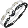 2 PC Jewelry Set Couple Black White Tai Chi Bracelet Rope Adjustable Chain Set Simple Style Daily Wear Jewelry - Image 1