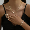 4-Piece Women's Flower Necklace with Earrings and Bracelet Set, Wedding Party Accessories - Image 3