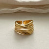 Silver Open Rings for Women Men Couple Handmade Irregular Lines Ring Party Jewelry Prevent Allergy Gift - Image 6