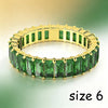 Rectangle Olive Green Zircon Hoop Chain Necklace Earrings Bracelet Ring Women Jewelry Set - Image 8