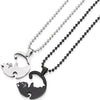 Couple Heart Necklace Cute Cartoon Cat Pendant Necklace Simple Color Black Animal Necklace Jewelry Gift For Friends - Image 5
