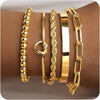 Gold Bracelets for Women Gold Plated Chunky Cuff Bangles Tie Knot Cuban Rope Paperclip Beaded Bracelet Stack Gift - Image 2