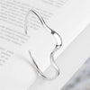 Silver Wave Shiny Lightning Geometric Jewelry Resizable Opening Female Bangle - Image 3