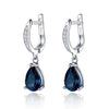 Copper Women Drop Earrings Blue Droplet Like Dangle Earring Blue Gemstone Earrings Women - Image 2