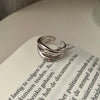 Ventfille Silver Waterdrop Open Line Cross Ring For Female Unique Design Jewelry Gift - Image 5