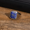 Stylish Square Stone Signet Rings for Men, Stainless Steel Metal Finger Ring Party Gift Jewelry - Image 5
