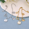 Shell Flower Airplane Star Charm Bracelet Stainless Steel Zircon Jewelry For Women - Image 5