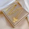 Sparkly Gold Plated Vintage Phoenix Pendant Necklaces For Women Retro Style Female Daily Wear Stainless Steel Neck Chain - Image 1