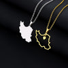 Islamic Republic of Iran Map Pendant Necklace Stainless Steel Gold/Silver Color Men Women Country Map Jewelry Gift - Image 1