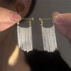 Charm Sparkling Galaxy Falls Long Tassel Drop Dangle Earrings for Women Exaggerate Stainless Steel Chain Hoop Earring Jewelry - Image 7
