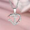 Cute Female A-Z Letter Flower Pendant Necklace Silver Color Wedding Jewelry Gift For Women - Image 4