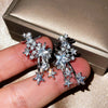 Five-pointed Star Silver Needle Earrings Shiny Zircon Clip Earring Ear Accessories For Women - Image 4
