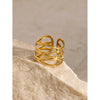Stainless Steel Jewelry Minimalist Metal Golden Pvd Plated Opening Ring for Women Pour Party Gift - Image 4