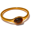Stone Stainless Steel Oval Thin Chic Ring Women Pvd Plated Jewelry Accessories Gift - Image 8