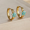 2PCS Stainless Steel Crystal Circle Hoop Earrings for Women Simple Round Zircon Flower Huggies Earrings Piercing Jewelry - Image 10