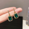 Green Color Hanging Earrings for Women Crystal Wedding Jewelry Imitation Pearl Drop Earrings Boucle Oreille - Image 5