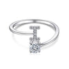 Silver Initial Rings for Women Girls, Adjustable Initial Rings Cubic Zirconia Stackable Alphabet Letter Rings Gift - Image 21