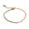 Chic Thin Stainless Steel Chain Colorful Cubic Zirconia Bracelet Bangle Gold Plated Jewelry Women - Image 7