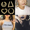Ethnic Style Geometric Hoop Earrings Gold Silver Color Alloy Tone Bamboo Punk Women Big Hollow Creole Women - Image 1