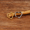 Heart Detail Clicker Hoop Piercing Earring in Gold-Tone or Silver-Tone - Image 3