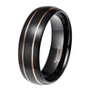 Tungsten Ring for Men Black With Gold Color Thread 8mm Dome Comfort Wedding Rings Mens Quality Ring anel - Image 8