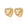 Hollow Zircon Heart Earrings For Women Stainless Steel Gold Color Heart Earring Wedding Couple Jewelry Gift - Image 11
