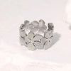 Stainless Steel Daisy Flower Rings for Women Men Vintage Irregular Flower Geometric Hollow Open Rings Charm Jewelry Gift - Image 7