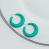 Korean Frosted Acrylic C-Shape Hoop Earrings for Women Resin Geometric Candy Color Circle Earrings Jewelry Gifts - Image 15