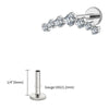 Titanium 16G CZ Cluster Climber Stud Earring Labret Helix Tragus Cartilage Stud Flatback Piercing - Image 9