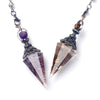 Stone Crystal Pendulum Necklaces Hexagonal Cone Crushed Stone Amethysts Rose Quartz Chakra Pendant Jewelry Accessories - Image 1